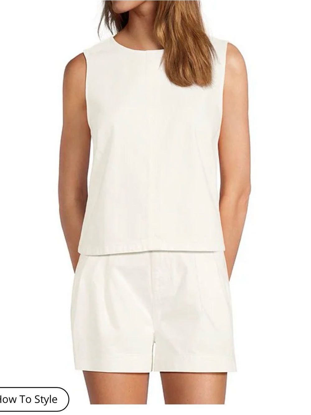 ANTONIO MELANI Cream High-Waist Tailored Shorts and Shirt Set